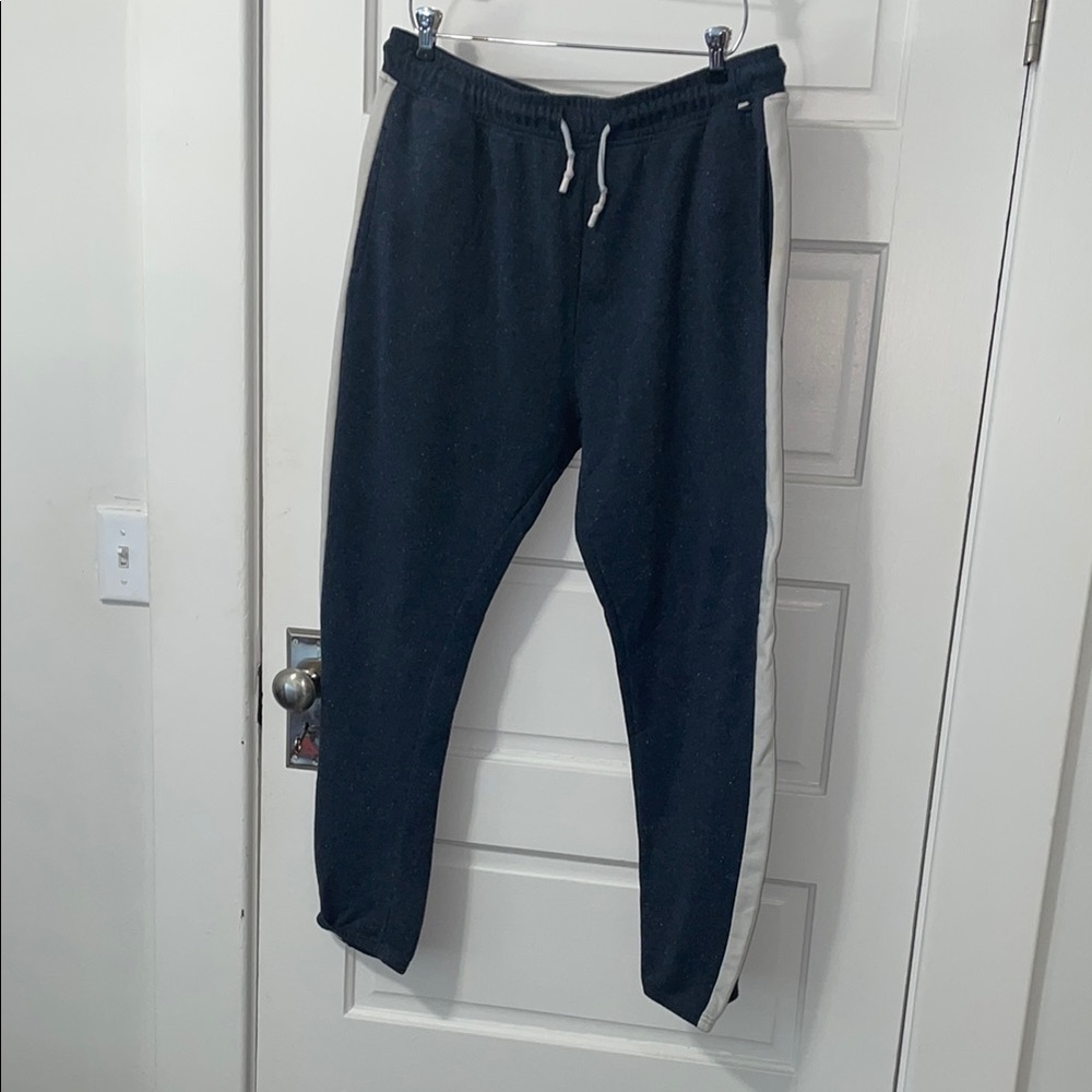 Reverse Threads Navy Speckled Joggers with White Stripe